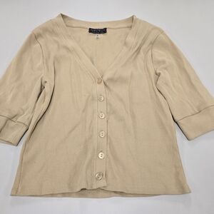 Bagatelle Tan Button-Up Women's Top